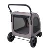 Pet Stroller 4-Wheels Dog Stroller Carrier 160lbs Weight Capacity Portable