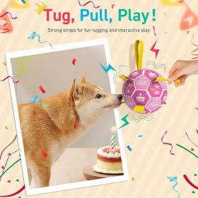 Dog , Squeaky Dogs Toys, Dog Soccer Ball with Straps, Puppy Gifts, Herding Balls with Bell Inside, Water Toy