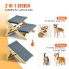 VEVOR Wood Pet Stairs/Pet Steps, 2-in-1 Foldable Wooden Dog Stair for Beds, Sofa and Cars, Dog Stairs & Ramp with 2 Steps for Small Medium Large Pet
