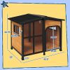 PawHut 43" L Wooden Dog House, Outdoor Waterproof Dog Kennel for Large Dogs with Openable Roof & Giant Window, Yellow