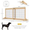 PawHut Freestanding Pet Gate Extra Wide 72" W x 27.25" H Dog Cat Barrier Natural