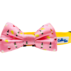 Cutie Ties Dog Bow Tie (Color: Wine & Cheese Pink, size: One size)