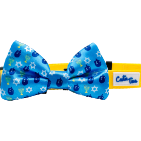Cutie Ties Dog Bow Tie (Color: Blue Dreidel, size: One size)