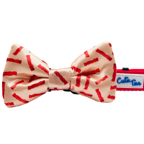 Cutie Ties Dog Bow Tie (Color: Bacon, size: One size)