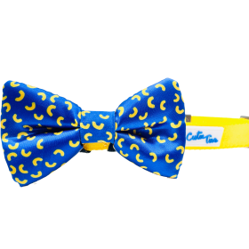 Cutie Ties Dog Bow Tie (Color: Mac and Cheese Blue, size: One size)