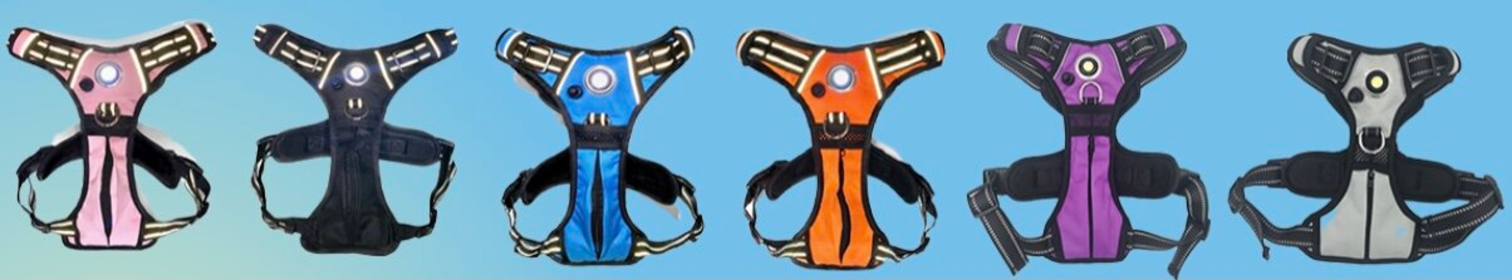 Headlight Harness, Dog Harness with Built In LED Light (Color: Purple, size: Xsmall)