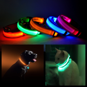 LED PET Safety Halo Style Collar (Color: Blue, size: XL)