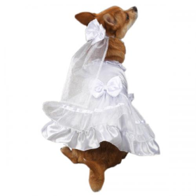 East Side Coll Yappily Ever After Wedding Dress (Color: White, size: small)