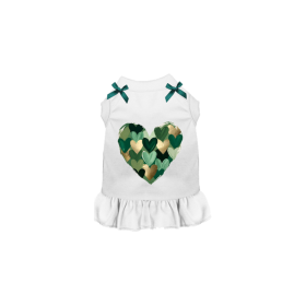 Ivory Mosaic Heart Dress (Color: Ivory, size: 2XL)