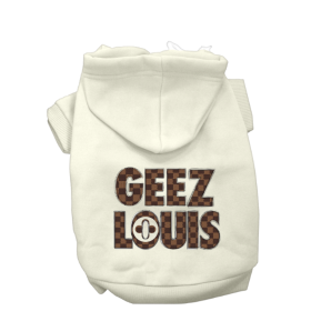 Geez Louis Dog Hoodie (Color: White, size: 2XL)