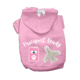 The Pawsport Ready Globetrotter Hoodie (Color: Pink, size: XS)