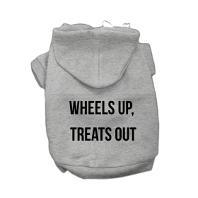 The Wheels Up Treats Out Hoodie (Color: Gray, size: XL)