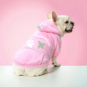 The Jet-Set Pearl Pup Hoodie (Color: pinl, size: XS)