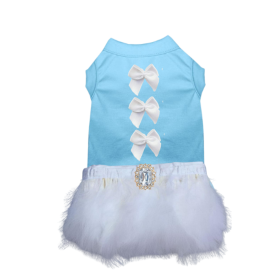 Winter Frost Tulle Couture Dress (Color: sky blue, size: M)