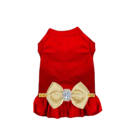 Royal Ruby Bow Gown (Color: Red, size: 2XL)