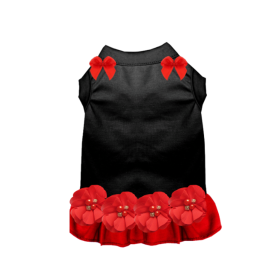 Crimson Noir Petal Dress (Color: Black, size: L)