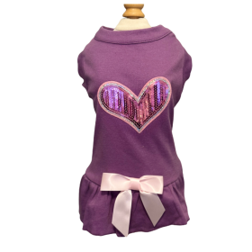 Pink Stardust Heart Dress (Color: Purple, size: M)