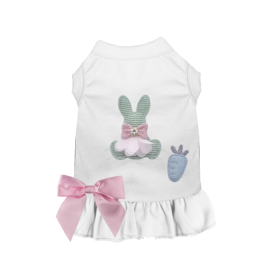 Pastel Bunny & Carrot Garden Dress (Color: brown, size: XL)