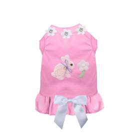 Springtime Bunny Garden Dress (Color: White, size: 2XL)