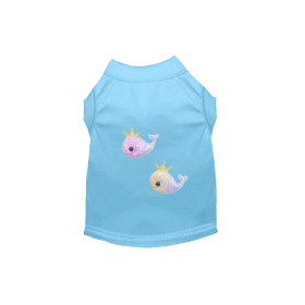 Royal Mermaid Whales Tee (Color: sky blue, size: XL)