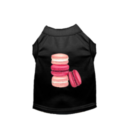 Love Macaroons Dog Shirt (Color: Black, size: X Large)