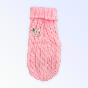 My Cozy Chewnel Knit Sweater (Color: Pink, size: X Large)