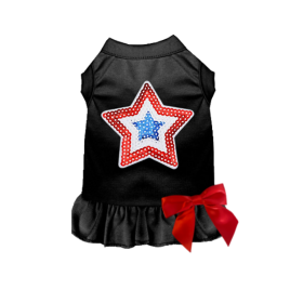 Sequin Star Dress/Tee (Color: Black, size: medium)