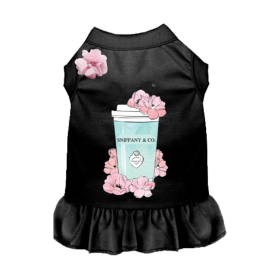 Sniffany and Coffee Dog Dress (Color: Black, size: X Small)
