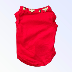 Studded Bee Tee (Color: Red, size: medium)