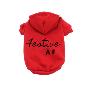 Festive AF Hoodie (Color: Red, size: 3X Large)
