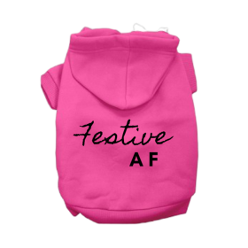 Festive AF Hoodie (Color: Pink, size: X Small)