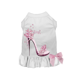 Floral Spring Stiletto Dress (Color: White, size: medium)