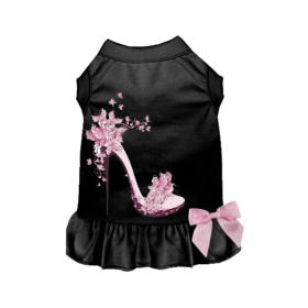 Floral Spring Stiletto Dress (Color: Black, size: large)