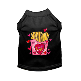 French Fries are My Valentine Dog (Color: Black, size: large)