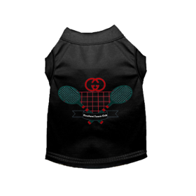 Gucchewi Tennis Club Dog Outfit (Color: Black, size: medium)