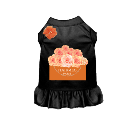Hairmes Flowers Dog Dress (Color: Black, size: 2X Large)