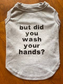 But did you wash your hands tee (Color: White, size: large)
