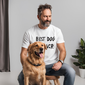 Best Dog Dad Ever Shirt (Color: light blue, size: S)