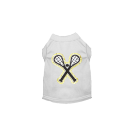 Lacrosse King Dog Shirt (Color: White, size: XL)