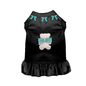 Sniffany Cuddle Bear Bow Dress (Color: Black, size: M)