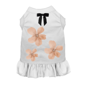 Florets- Dog Dress (Color: White, size: L)