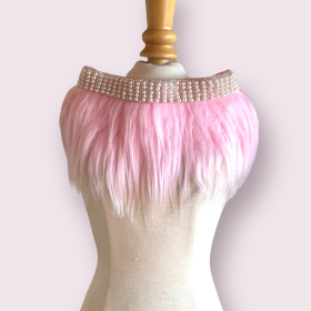 Furry Glam Neck Collar Wrap (size: L)