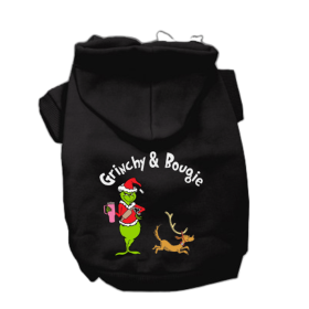 Grinchy and Bougie- Dog Hoodie (Color: Red, size: XL)