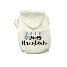 Yappy Hanukkah- Dog Hoodie (Color: Blue, size: XXL)
