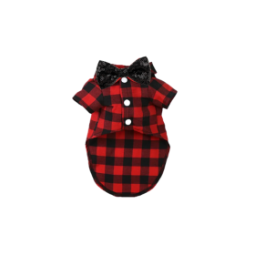 My Dapper Buffalo Bowtie Dog Shirt (size: L)