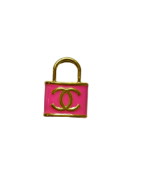 CC Lock Charm Collar (Color: Pink, size: 14")
