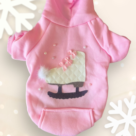 Quilted Ice Skate Dog Hoodie (size: S)