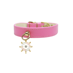 Nautical Dog Charm Collar (Color: Red, size: 18)