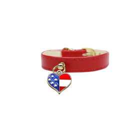 Patriotic Charm Dog Collar (Color: Blue, size: 16)