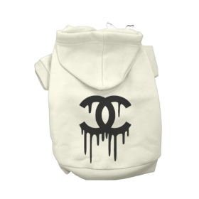 Chewnel Drippy Dog Hoodies (Color: Cream, size: 2X Large)